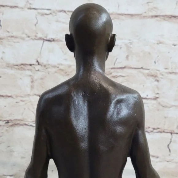 Bronze Sculpture, Hand Made Statue Art Nouveau MAN Yoga Meditation Figurine Sale